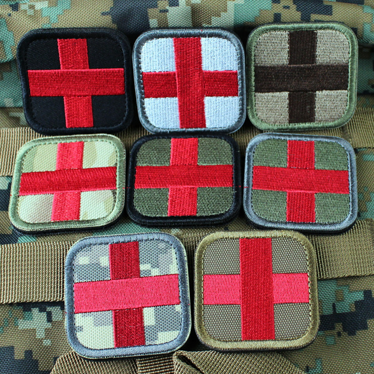 Multicolor Medical Chapter Embroidery Magic Sticker 3D Embroidery Magic Sticker Arms Chapter Outdoor Magic Sticker Cross Badge