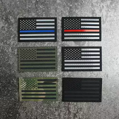 American flag Velcro IR reflective patch military fan morale chapter armband laser engraving badge tactical hard hat sticker