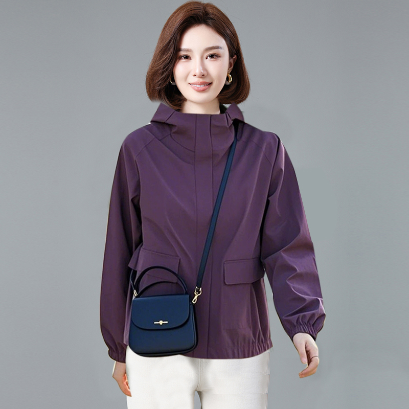 Women's Coat 2026 Spring and Autumn New Style Age-Reducing Casual Purple Trench Coat Plus Size Top for Moms Women's Coat 2026 Spring and Autumn New Style Age-Reducing Casual Purple Trench Coat Plus Size Top for Moms