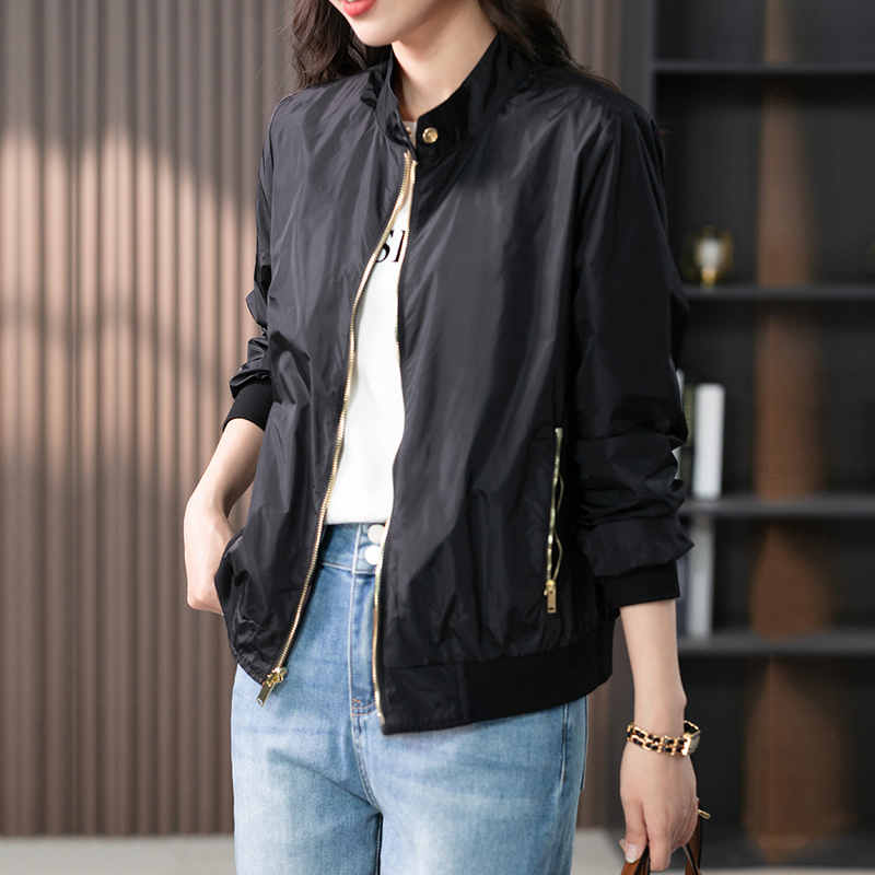 Elegant Black Casual Short Jacket for Women, 2026 Spring New Style, Petite Jacket, Plus Size Top, Mom's Clothing