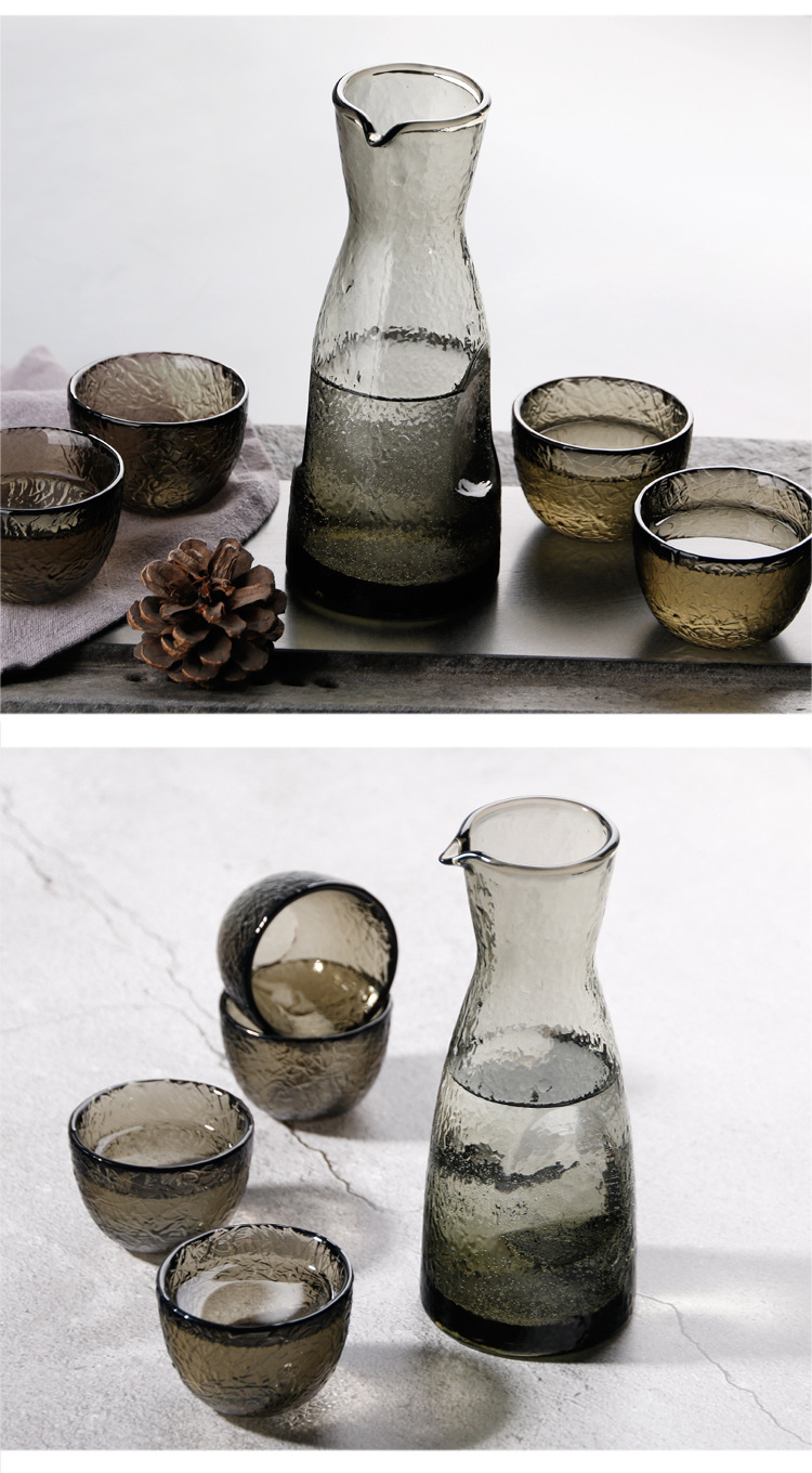 Rượu sake phong cách Nhật Bản đặt với búa búa mô hình hầm rượu vang hầm rượu nhỏ ly rượu sáng tạo 1 nồi 4 ly - Rượu vang dụng cụ khui rượu vang