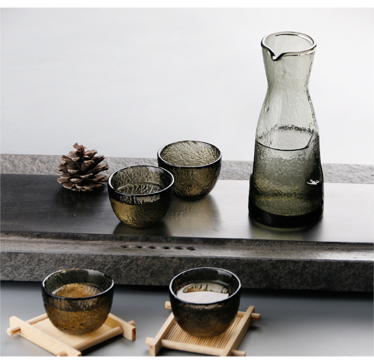 Rượu sake phong cách Nhật Bản đặt với búa búa mô hình hầm rượu vang hầm rượu nhỏ ly rượu sáng tạo 1 nồi 4 ly - Rượu vang dụng cụ khui rượu vang