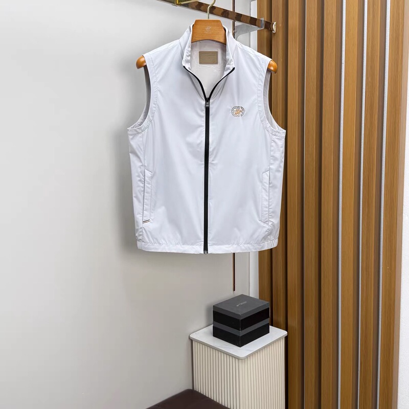 Beverly Polo Men's Spring and Autumn Embroidered Polo Business Casual Stand-Up Collar Top Vest