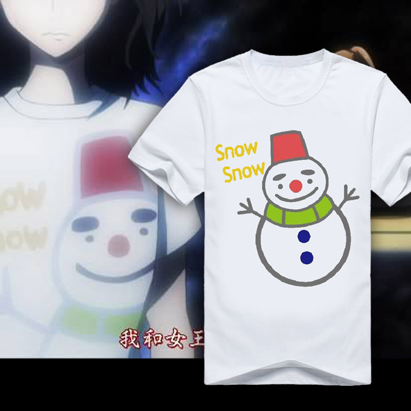 花牌情緣詩暢的雪人丸袖t恤男女夏季圓領t恤動漫周邊二次元衣服 花牌情緣詩暢的雪人丸袖t恤男女夏季圓領t恤動漫周邊二次元衣服
