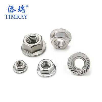 304 stainless steel anti-tooth flange nut US-made flange nut anti-slip screw cap anti-M5M6M8 M5M6M8 M10 M12 M12