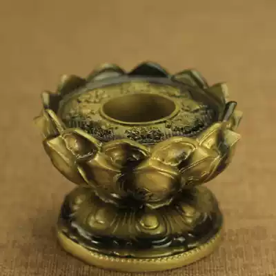 Hand-cranked warp wheel lotus base hand-cranked tube lotus seat eight auspicious lotus base bronze