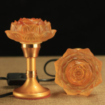 Supplies Colorful Crystal Glaze Lotus Lamp LED Buddha Lamp Buddha Hall Changming Lamp Buddha Lamp God of Wealth Lamp