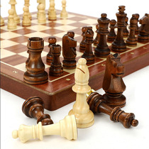High-grade solid wood embedded chess set Emperor high 80MM large wooden send 2 standard competition board