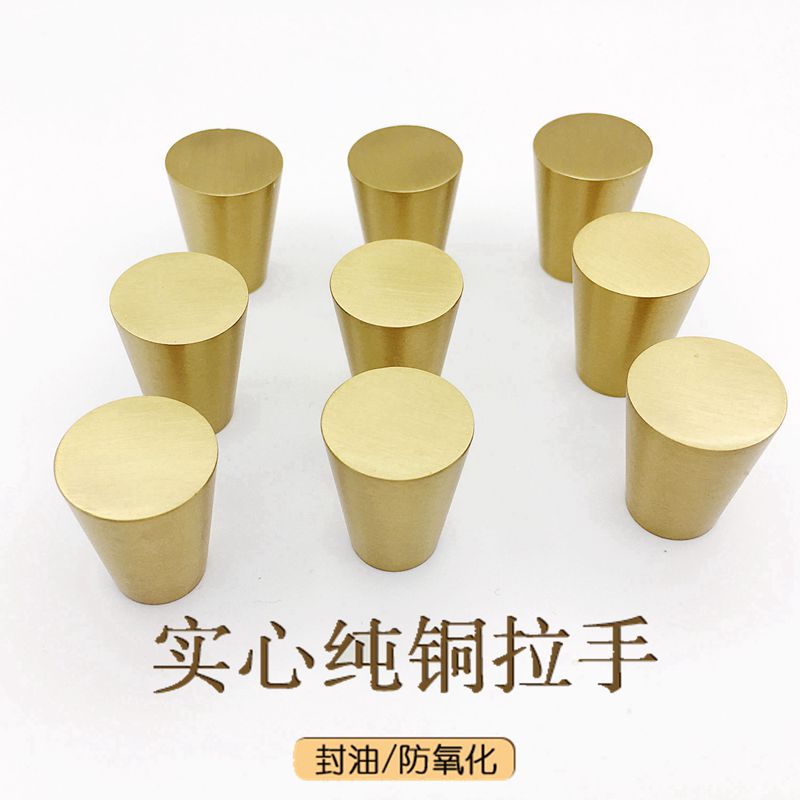 Brass Drawer Wardrobe Door Handle Modern Brief North European Chinese Style Day Style Furniture Pure Copper Tapered Door Handle Hardware