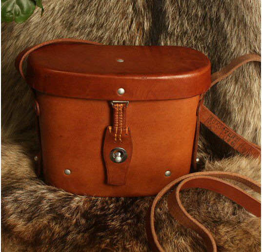 Collectible 70s 3521 Factory Telescope Head Cowhide Case 62 Style 6x8x Binoculars Cowhide Case