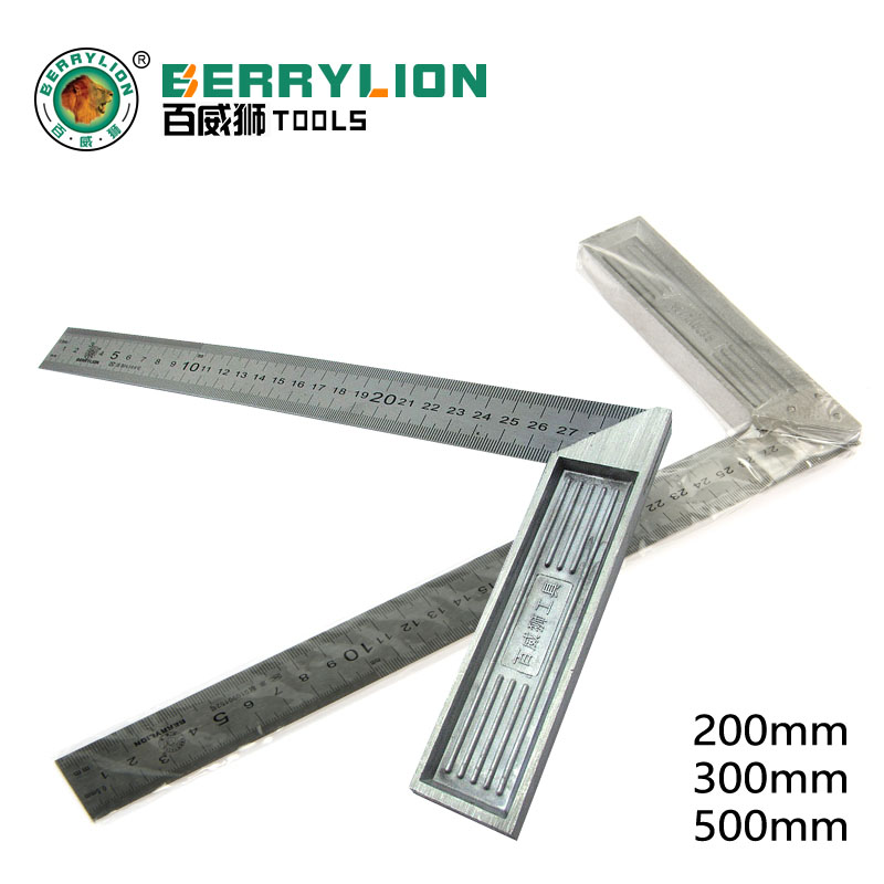 Budweiser lion 200mm300mm500mm stainless steel angle ruler L-shaped ruler Right angle ruler Angle ruler Woodworking tools