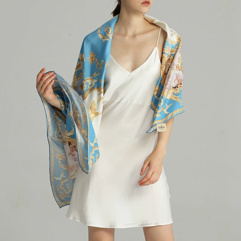 ROYALCOVER/Rocal 100%Silk Lisiling Gorgeous Scarf Autumn and Winter Winter Silk Wet Bruel Palace