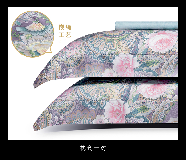 ROYALCOVER / Luo Kafu 60 thanh lịch Paisley rãnh Tencel in denim Spero - Bộ đồ giường bốn mảnh bộ ga nệm