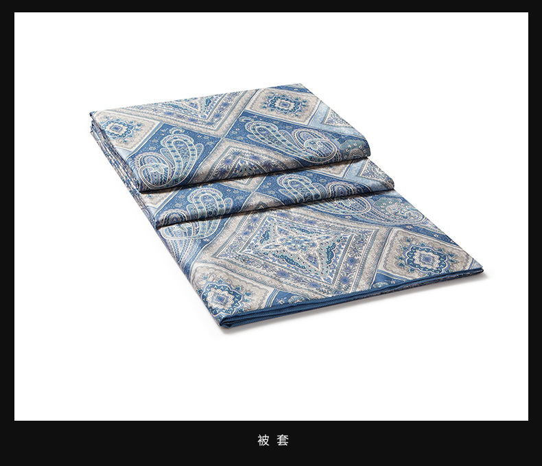 ROYALCOVER / Luo Kafu in vải châu Âu bông denim hình học trung tính gió Aosta - Bộ đồ giường bốn mảnh bộ chăn ga gối đệm giảm giá
