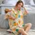 Net đỏ cardigan bông pajama systre có thể mặc quần short ngắn tay hai mảnh phù hợp với nhà quần áo mỏng. 