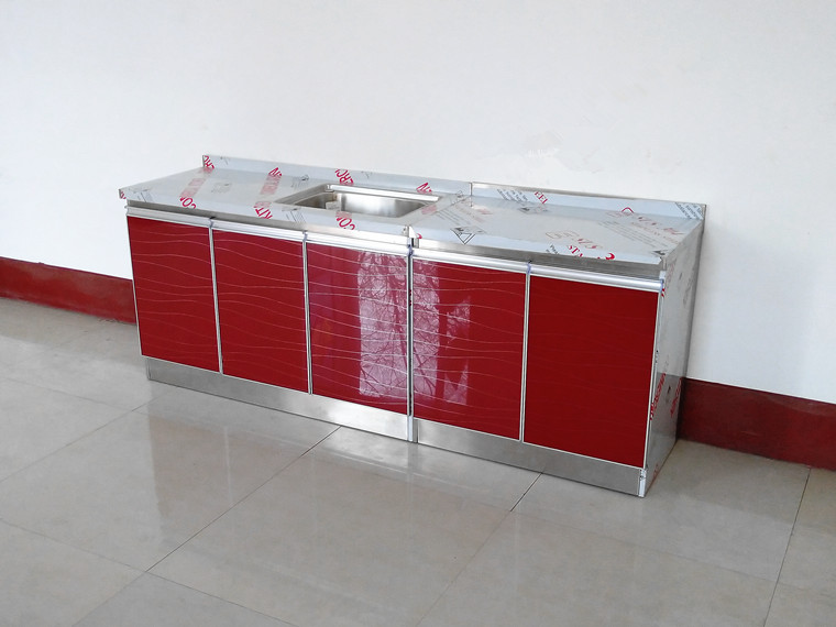 Tủ bếp inox tủ bếp lắp ráp đơn giản kinh tế cho thuê nhà tủ gỗ chắc chắn với tủ nước - Buồng tu ao