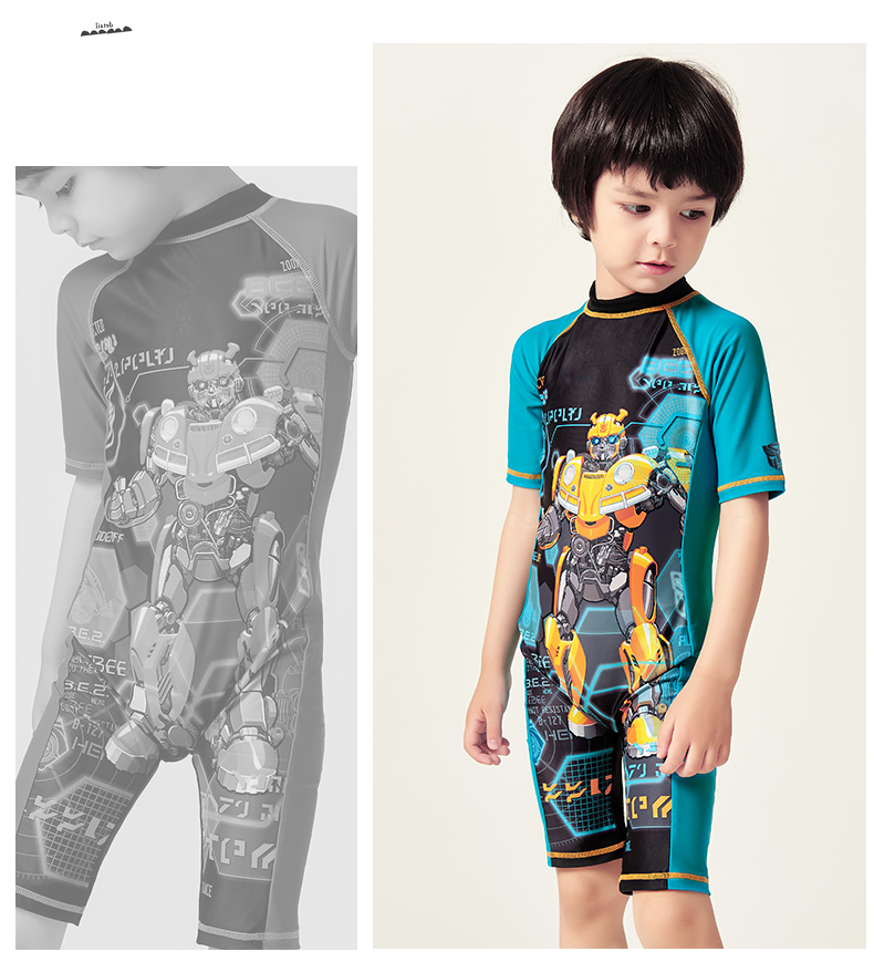 Đồ bơi một mảnh của trẻ em Yizi Quần áo trẻ em lướt sóng trẻ em Transformers Bộ đồ tắm suối nước nóng - Bộ đồ bơi của Kid đồ bơi cho bé 1 tuổi