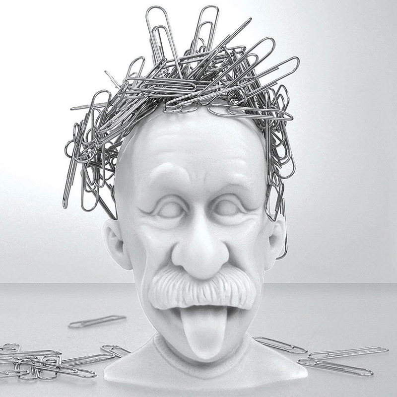 Mustard and Co. Einstein's head slewing car storage seat with magnetic personality decoration ornaments