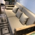 Bắc Âu đơn giản vải sofa gỗ sáp dầu căn hộ nhỏ có thể tháo rời và có thể giặt đăng nhập rắn gỗ sofa kết hợp tro - Ghế sô pha