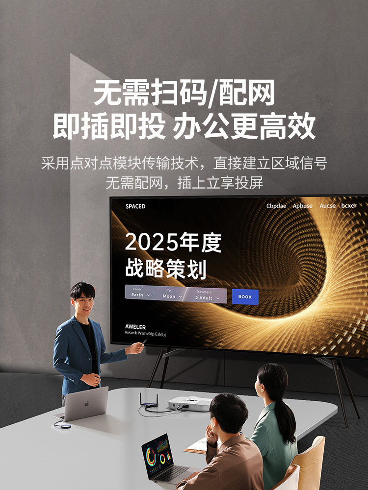 Greenlink Wireless Screen Projector 2025 New Model HDMI Computer Connection to Tv High Definition 4K Conference Transmitter Point-To-Point