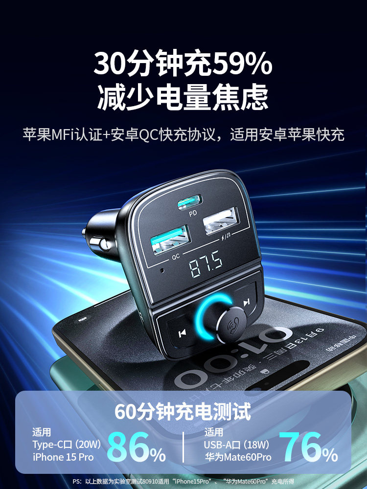 Greenlink Car Bluetooth Receiver Lossless Sound Quality Fm Transmitter Mp3 Player USB Car Conversion Charger