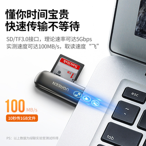 绿联USB3.0高速读卡器多功能二合一SD大卡安卓手机TF小型内存卡电脑一体车载两用适用于尼康佳能索尼单反相机