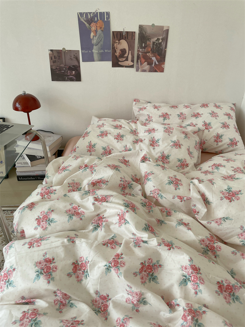Pear Dream homemade Dongton Manor ~ 40 vintage cotton pure cotton four piece cotton sheets are set in bed