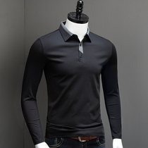 Mens long sleeve T-shirt Spring and Autumn New Polo shirt high-end business cotton autumn trend anti-wrinkle base shirt men