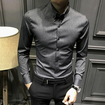 Spring and Autumn Mens Shirt Long Sleeve Senior Sense Young and Young Business Casual Dress Collar Shirt Mens High-end Mens Clothing