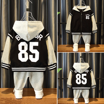 Boys autumn baseball suit set 2021 new children 3 years old male treasure Spring Autumn Sports children handsome children 5