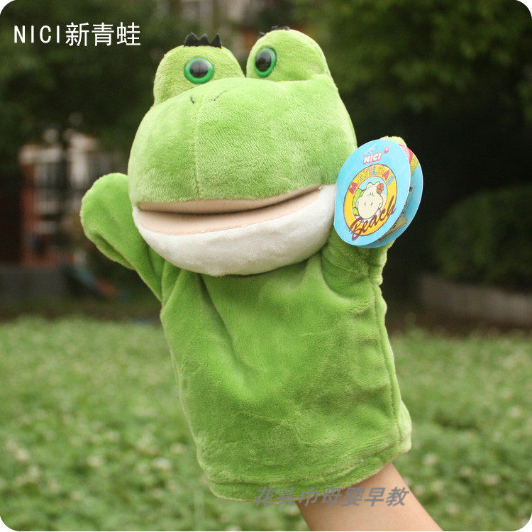 Large Frog Hand Puppet Children's Plush Animal Set Hand Toy Baby Soothes Early Education Educational Storytelling Doll