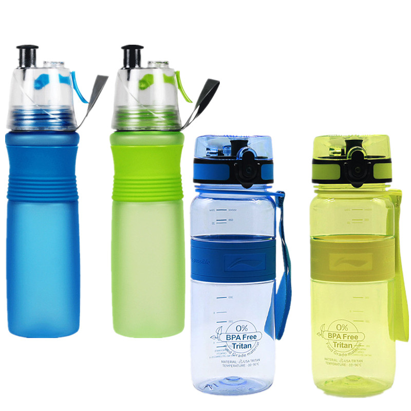 Li Ning kettle portable large-capacity AQAM088 cycling fitness water cup running spray water spray plastic AQTN028