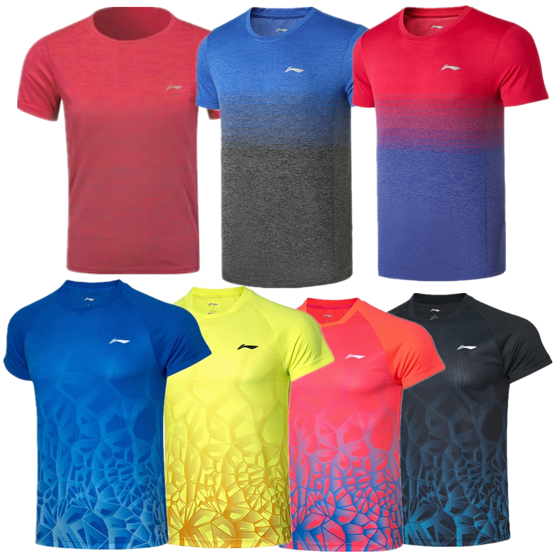 Li Ning badminton suit AAYQ299 142 081 066 116 237 breathable fast dry men's and women's round neck