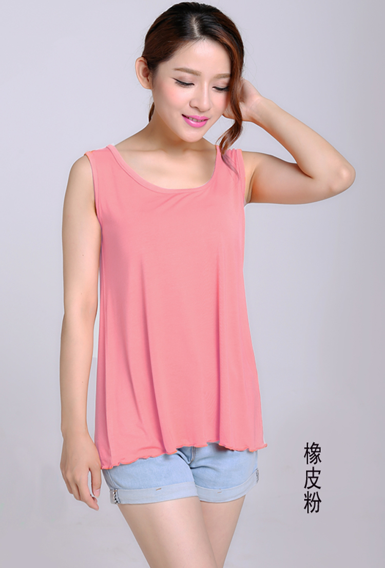Mới nữ kích thước lớn phương thức lỏng vest cộng với phân bón rộng dây đeo vai dây áo sơ mi tay áo màu rắn là mỏng áo sát nách