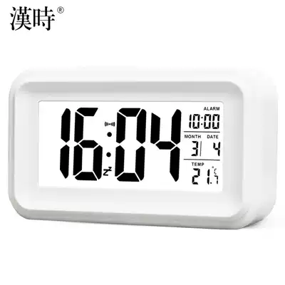 Han clock watch Bed alarm clock Silent luminous LCD electronic clock creative student lazy small alarm watch HA36