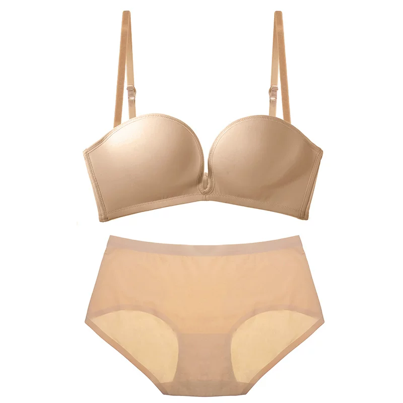 Supporting sexy bra, non-slip invisible underwear, trousers, set, beautiful back