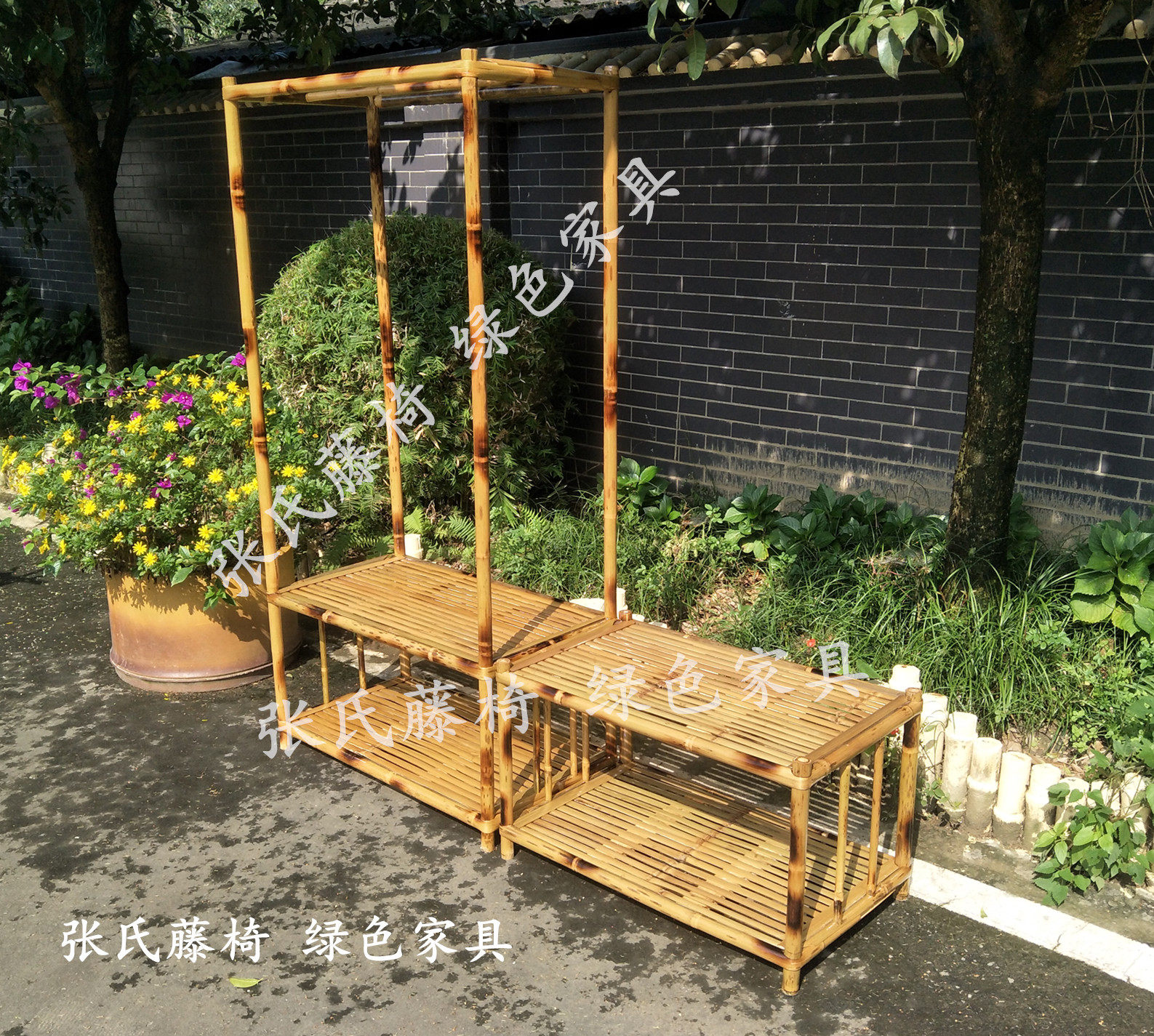 Zhang's rattan chair bamboo furniture bamboo coat rack storage rack handmade bamboo coat rack luggage rack