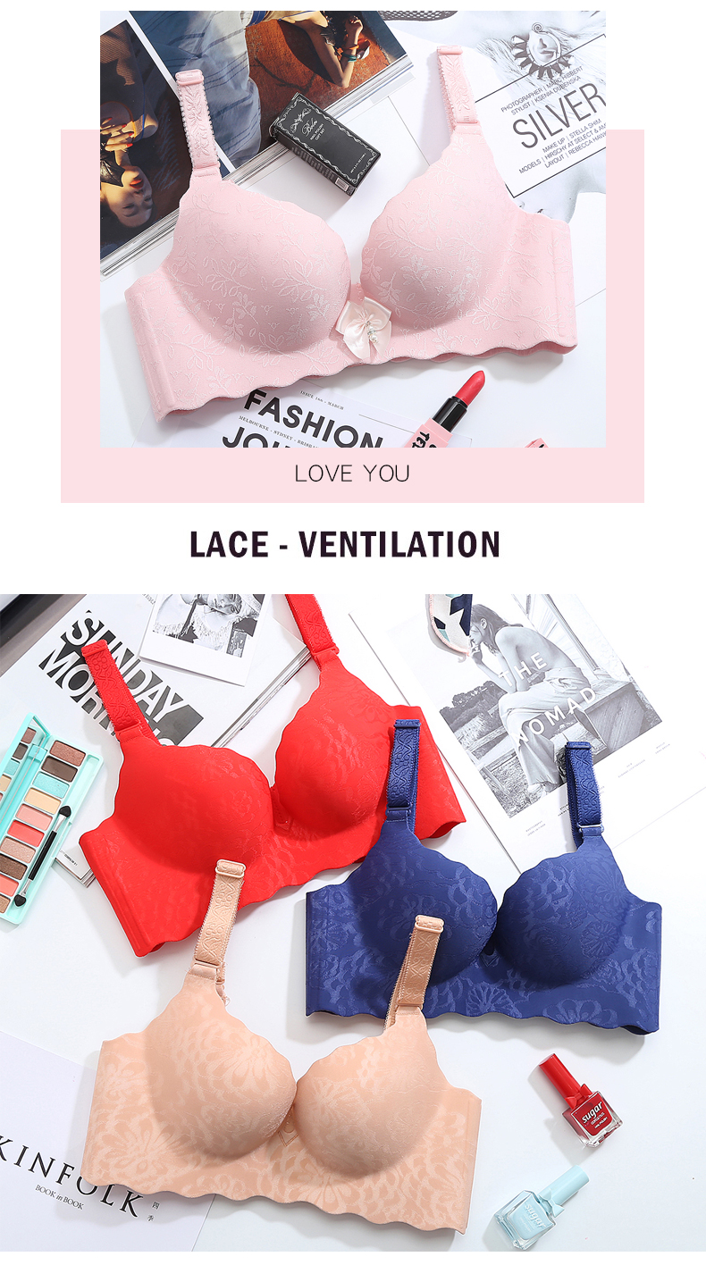Đồ lót mùa hè, không có vòng thép, tụ tập một mảnh, không dấu vết, ngực nhỏ, nữ sinh, gợi cảm, nhận một chiếc áo lót áo ngực đẹp