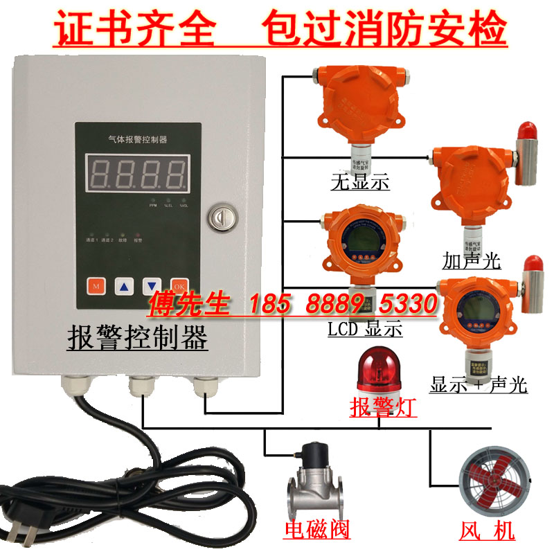 Combustible gas alarm natural gas detector methane liquefied gas alcohol paint high temperature oven telephone alarm
