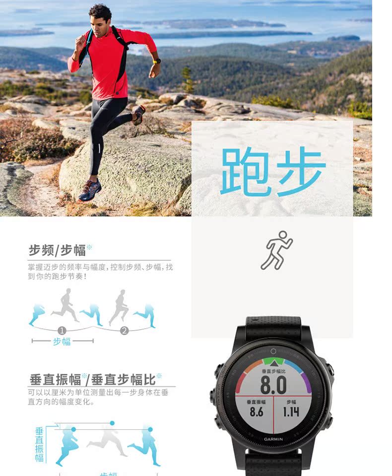 Đồng hồ núi ngoài trời Garmin Garmin Fenix5SGPS đồng hồ thể thao đa chức năng bơi đồng hồ đo nhịp tim - Giao tiếp / Điều hướng / Đồng hồ ngoài trời đồng hồ cao cấp