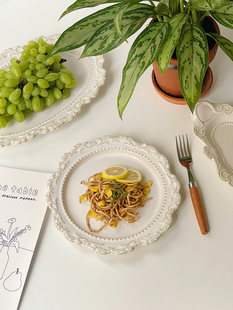 Французская антикварная рельефная тарелка Mooney, посуда в стиле барокко, легкая роскошная тарелка в европейском дворцовом стиле, западная еда, паста, стейк