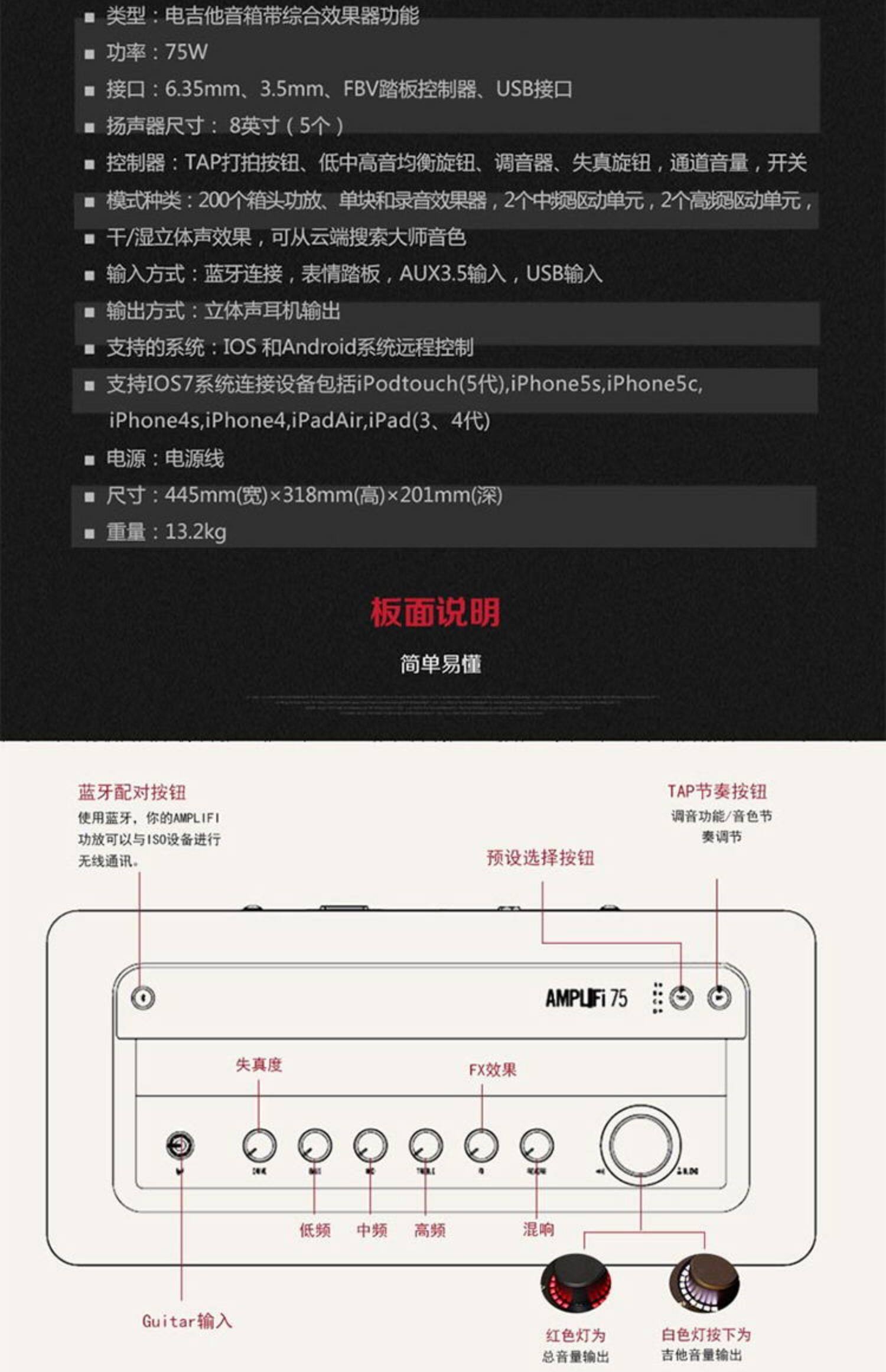 Гитарный усилитель line6 amplifi 150 电吉他音箱 可蓝牙连接ios安卓设备 特价好礼