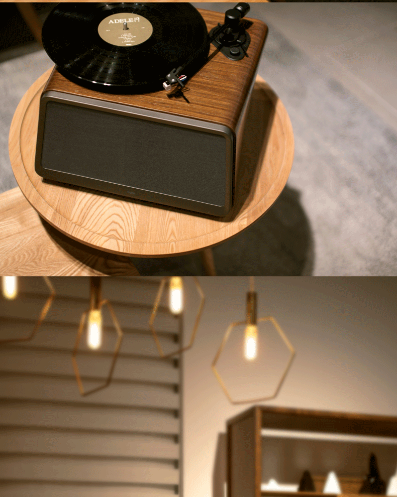 máy phát nhạc đĩa than tiếng anh 嘿 Âm nhạc Vinyl HYM-Seed Walnut Color Vinyl không dây Bluetooth WIFi Âm thanh Retro dau dia than