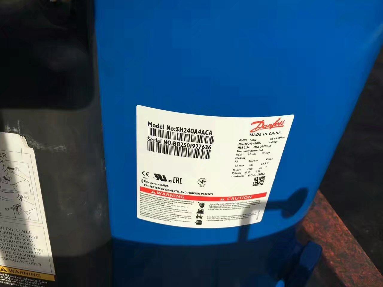 SH240A4ACA is suitable for Danfoss 20 cold storage compressor SH240A4ABE SH180B4ABE