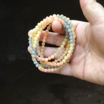 Natural gold silk jade multi-circle bracelet female summer brief about 100 hitch jade bead retro national wind identification certificate