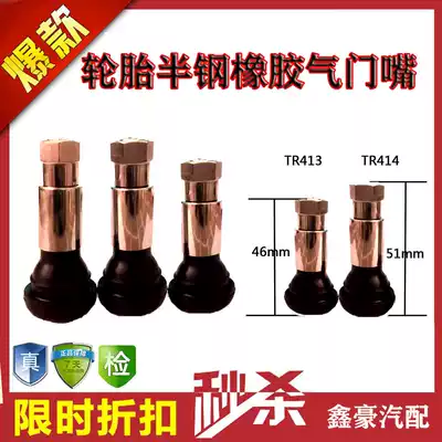 Semi-Iron air nozzle tire valve vacuum tire rubber pure copper core iron sleeve 413 zinc alloy with core 100