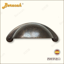 Biraca drawer small handle Spain imported furniture ancient bronze partial black double-hole American hardware wardrobe handle
