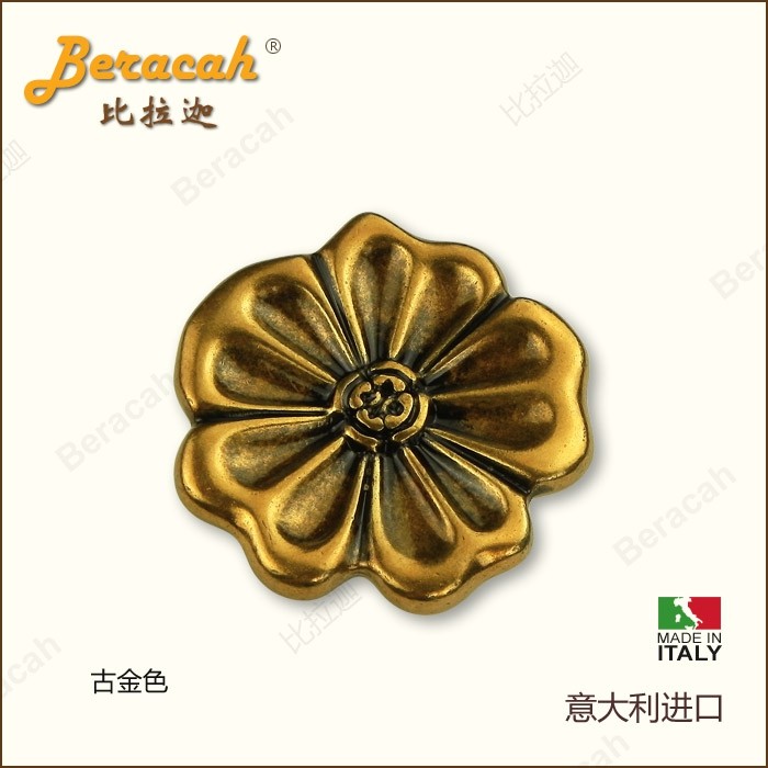 Bilaga Italy imported European classical art flower-shaped furniture small handle bronze single-hole handle