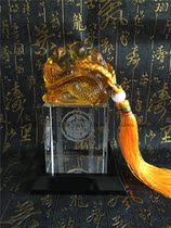  Business gifts glass crystal crafts desk decoration study decoration jade seal seal integrity and win-win