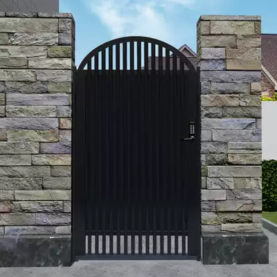 Iron garden door villa gate curved shutter door rural household single double door Garden community galvanized iron door